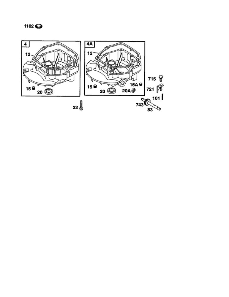 Sump-Engine Diagram and Parts List for 110600-110699 0112- 0114- 0117 Briggs and Stratton Engine